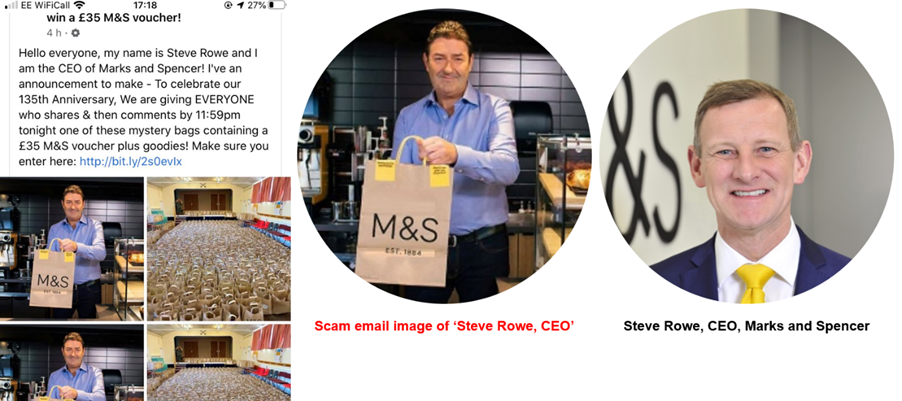 Marks and Spencer stores phishing scam impersonates CEO on social media