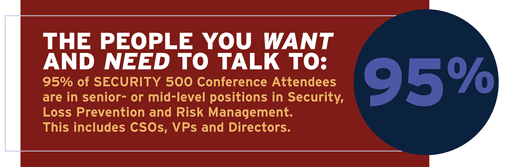 95% of the attendees at SECURITY 500 are in senior or mid-level positions