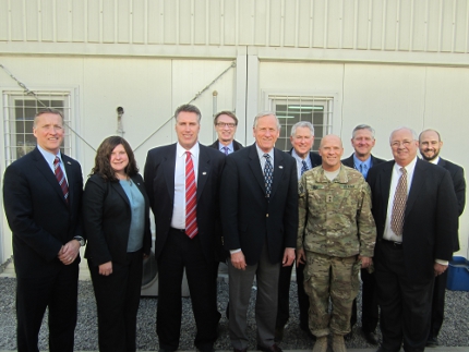 The OSAC private-public sector delegation visits with U.S. military officials in Kabul, Afghanistan.