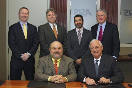 Pictured in photo: Standing (l to r): Pete Ladowicz, DHS; Stephen Hancock, DHS; Oren Gruber, DHS; and Jack Lichtenstein, ASIS. Seated (l to r): Dr. Keith Holtermann, DHS and Michael J. Stack, ASIS.